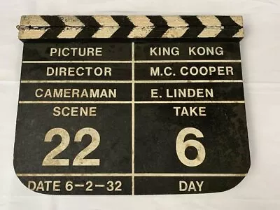 Vintage Wood King Kong Movie Slate Clapper Board From Disney Animator R. Bowman • $6000