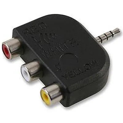 3.5mm 4 Pole Male Jack To 3 RCA Audio Video Adapter Camcorder Car TV Converter • £6.49