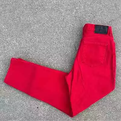 Vintage 90s Red High Rise Taper Leg Mom Jeans 28  WAIST • £47.51