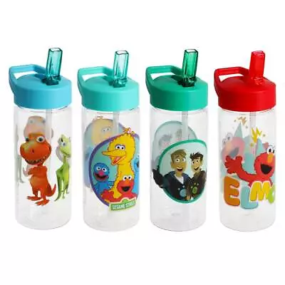 Sesame Street Elmo PBS Kids Assorted Characters Water Bottle With Straw 16 Oz. • $4.95