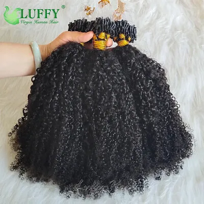 Afro Kinky Curly Micro Loop Ring Link Hair Extensions Human Hair For Black Women • $54.70