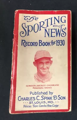 The Sporting News Record Book For 1930 Mickey Cochrane Cover • $50