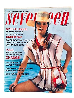 Vtg Seventeen Magazine June 1970 Great Ads 1970s Fashion Teens • $42.50