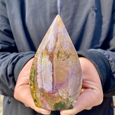 217G Natural Ocean Jasper Tear Drop Tower Crystal Quartz Stone Point Healing Rei • $0.99