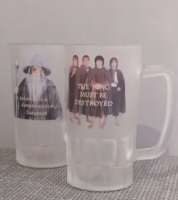 Lord Of The Rings Set Of 2 Glass Tankard With Characters • £15