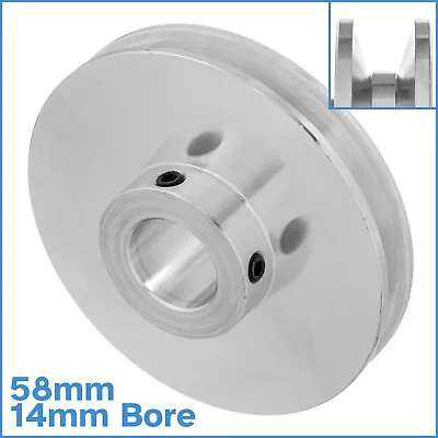 Aluminium Alloy 58mm V Groove Track Wheel 14mm Fixed Bore Diameter Motor Shaft • £22.87