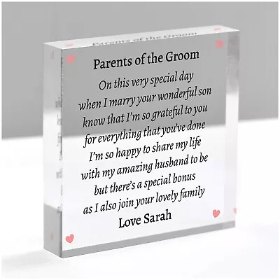 Parents Mother Father Of The Groom Wedding Favours Keepsake Gift From Bride Her • £9.99