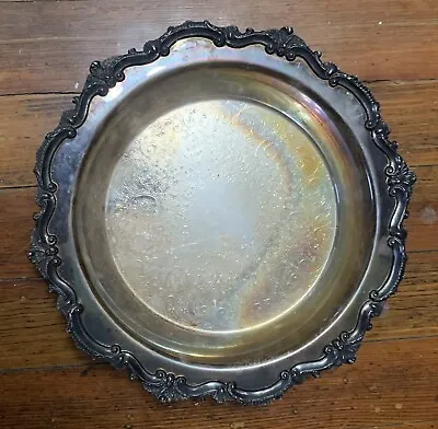 EPCA Bristol Silver Plate Poole #85 Footed Serving Tray Platter VTG Etched EUC • $35