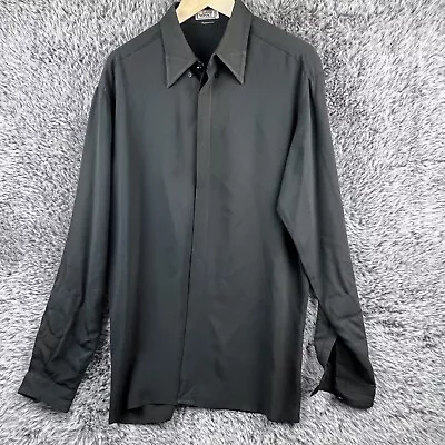 Vintage Versace Long Sleeve Button Up Shirt Made Italy Long Sleeve Mens 48 Large • $65.30