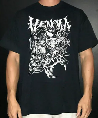 Venom Metal Black & White Extra Medium M Graphic Shirt T-Shirt Marvel Spider-man • $28