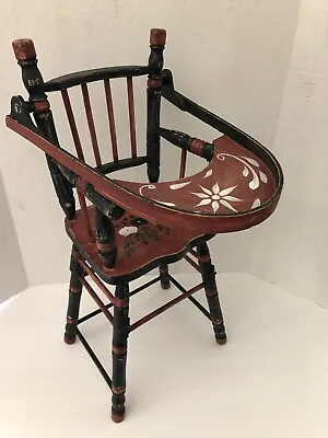 Vintage Wooden Baby Doll High Chair W/Tray • $73