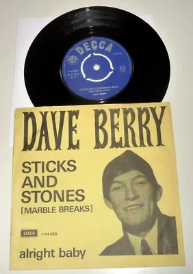 DAVE BERRY  Sticks And Stones  DK 60s PS 45 CV DRAFI DEUTSCHER Marmor Stein 7  • £12.83