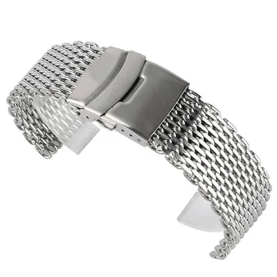 18mm 20mm 22mm Stainless Steel Milanese Shark Mesh Watch Strap Band Bracelet • $15.03