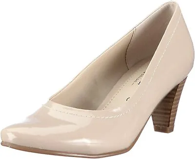 £19.99 • Buy Jana New Womens Slip On Cream Patent  Court Shoes Size 5.5 UK 38.5 EU