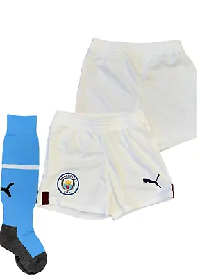 Manchester City Shorts & Socks (Size 2-3Y) Kid's Puma Football Home Set  - New • £14.99