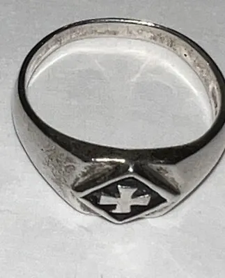 925 Sterling Silver Maltese Cross Ring Size 7.5 Rock Emo Punk Biker • $35.99