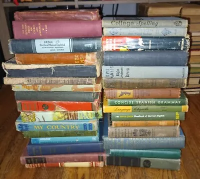 Vintage 1950s School Book Lot 31 Decor History Reading Geography America Staging • $34.99