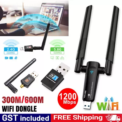 USB Wireless WiFi Network Receiver Adapter 5GHz Dual Band Fast Dongle 1200Mbps • $9.93