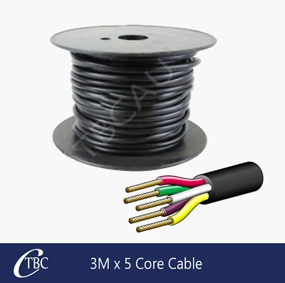 $14.99 • Buy 3M X 5 Core Cable Wiring Wire Trailer Parts Caravan Car LED Lights