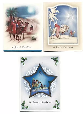 Vtg Christmas Card Lot Of 3 Wise Men Star  Of Bethlehem 1940's? • $1.50