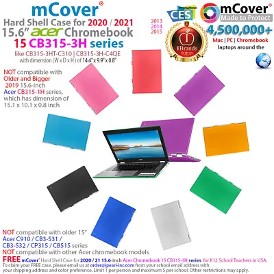 NEW MCover® Hard Case For 2020 15.6  Acer Chromebook 15 CB315-3H Laptop Computer • $23.99