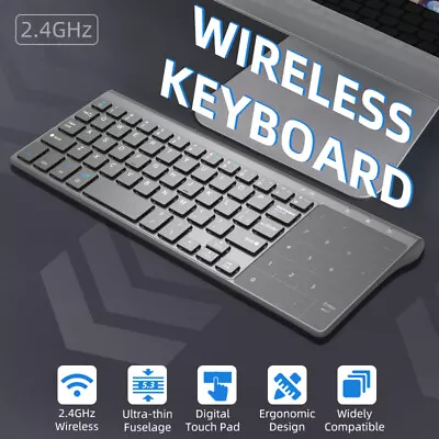 Wireless Touchpad Bluetooth Keyboard USB For Windows PC Mac IOS Tablet Universal • $34.99