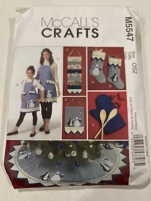 McCalls M5547 Christmas Sewing Pattern Apron Mitt Tree Skirt Stocking UNCUT  • $0.99