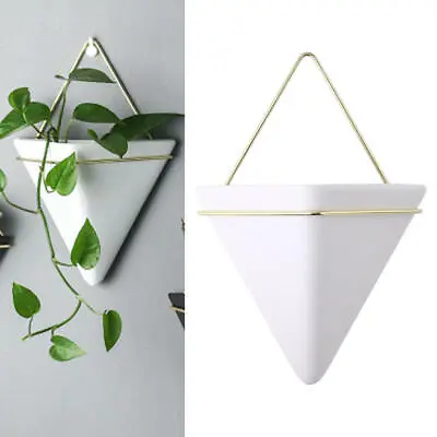 £15.10 • Buy Triangle Ceramic Wall Planter Nordic Wall   Pot Decor For Flower