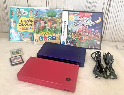 Nintendo DSi Pink Blue Handheld Console & 5games Animal Crossing Tomodachi Life • $126.02