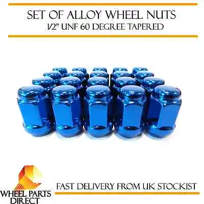 Alloy Wheel Nuts Blue (20) 1/2  UNF Tapered For MG MGB 1966-1980 • $31.57