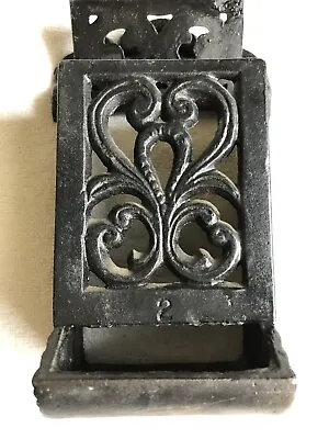 Vintage Ornate Cast Iron Wall Mount Match Box Holder/ Dispenser • $25