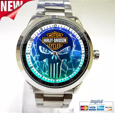 Special Item!! Harley Davidson Skull Light Logo Custom Sport Unisex Wristwathces • $23.99