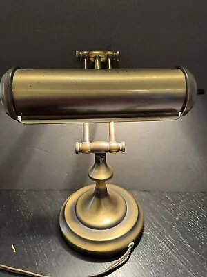 VTG Brass Adjustable Banker’s Piano Lamp Antique Brass Finish WORKS • $39.99