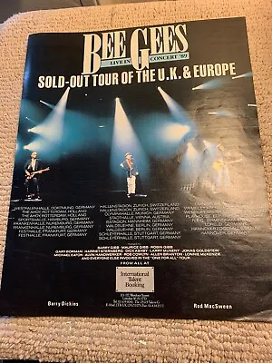 $7.49 • Buy 13.5-10 6/8” Bee Gees 1989 Sold Out Tour  Album Ad FLYER
