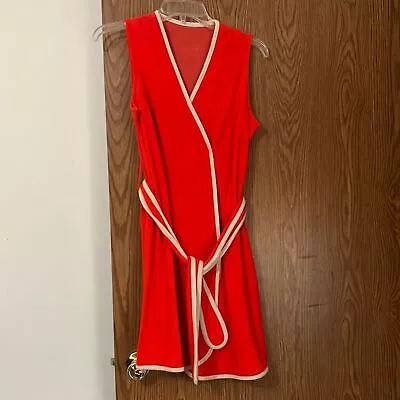 Vintage 1950s/60s Red & White Wrap Dress • $40