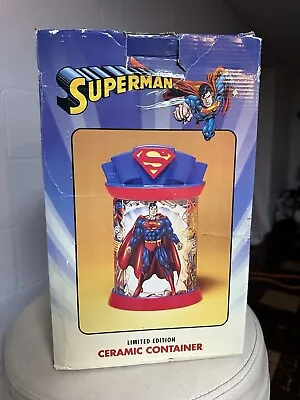 Superman Ceramic Container Cookie Jar Limited Edition Warner Bros • $49.99