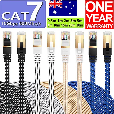 $13.80 • Buy Ethernet Cable Cat 7 Gigabit LAN Network Cable RJ45 10Gbps 600Mhz/s Nylon Braide
