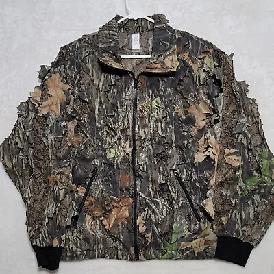Mossy Oak Leafy Camo Mens Large Hunting Shirt Long Sleeve Open Mesh • $42.87