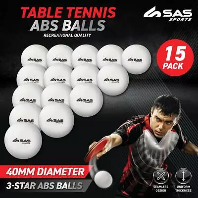15 / 60PCS Table Tennis Balls 40mm Quality ABS Uniform Thickness Seamless Design • $14.36