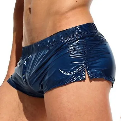 US Mens Low Rise Shiny Glossy Running Sportswear Boxer Shorts Trunks Hot Pants • $12.59