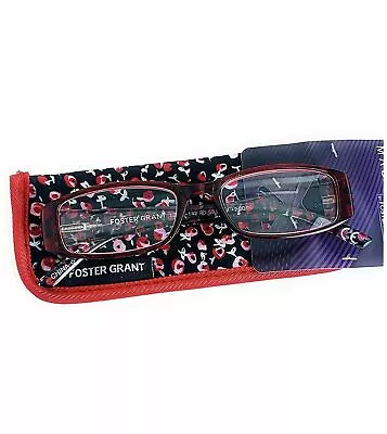 *Foster Grant Magnivision Womens Designer Reading Glasses Thelma Red +1.25 • $9.75