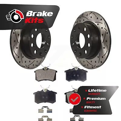 Rear Drill Slot Brake Rotor Semi-Metallic Pad Kit For 2011-2011 Volkswagen Jetta • $75.94