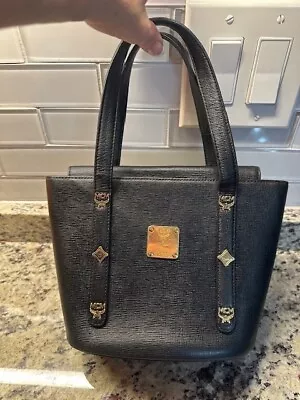 Preloved MCM Mini Leather Tote Bag Black.  No Flaws & Very Clean! • $49.99