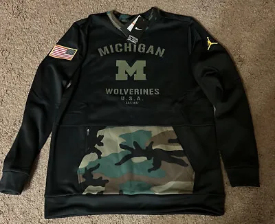 Nike Jordan Michigan Wolverines Salute To Service Sweatshirt DD4308-010 • $60