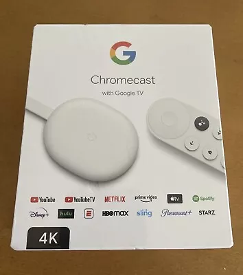 Google Chromecast With Google TV 4K - Snow GA01919-US • $33.99