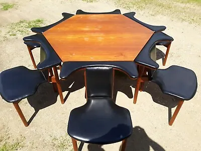 Hans OlsenKing FrederickDanish Teakdining Settable6 ChairsM.J.Rasmussen • $2400