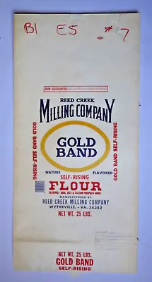 $20 • Buy X LARGE Vintage Paper Sack Bag - GOLD BAND FLOUR, REED CREEK, WYTHEVILLE VA 1996