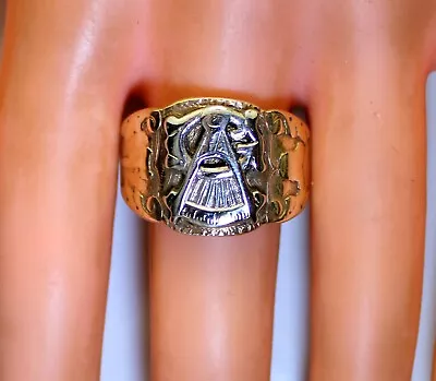 Nice & Heavy 10K Gold Vintage Men's Masonic Ring 10 Grams Size 11.75 • $650