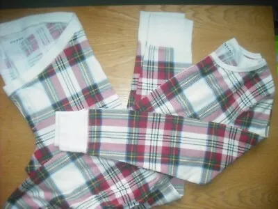 Womens Maternity Jogger Pajama Set Thermal OLD NAVY White-Red Stewart Plaid Sz:L • $16.90