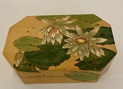 Vintage Hand Painted Floral Bamboo Tricked Box • $9.99